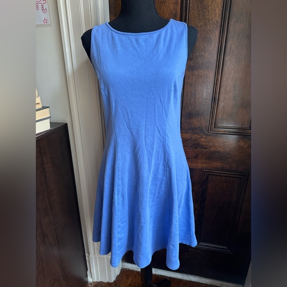 New York & Company Blue Sheath Cotton Dress - Picture 2 of 7